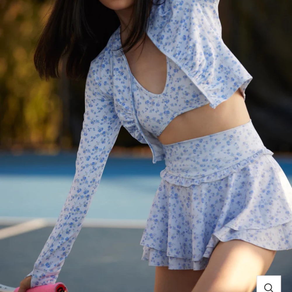 Lsf cardigan and skirt, Travis Mathews top, lsf top